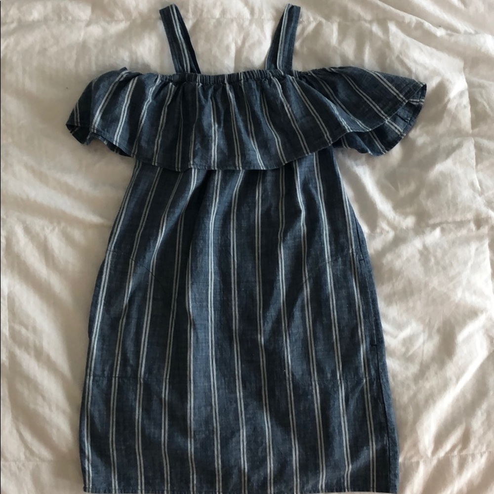 J Crew cold shoulder chambray dress